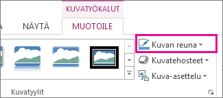 Kuvatyökalut – Muotoile -välilehden Kuvan reuna -komento