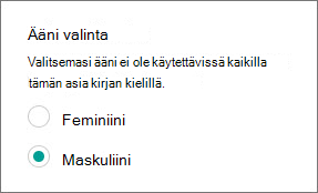 Äänen valinta