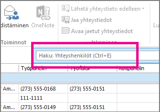 Valitse Henkilöt-välilehdessä Hae yhteystietoja