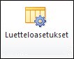 SharePointin valintanauhan Luetteloasetukset-painike