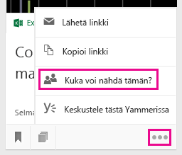 Näytä tai vaihda käyttäjä, jonka kanssa asiakirja on jaettu