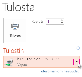 Tulostimen valitseminen
