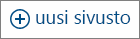 Näyttökuva Sivustot-sivun Uusi sivusto -painikkeesta