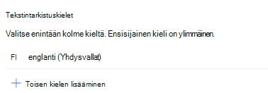 Monikielinen asetusten käyttöliittymä