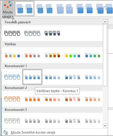 Väriteeman valitseminen