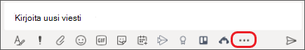 Ruutu, johon kirjoitat Viestit Microsoft Teamsissa