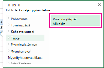 Selaa-ruudun Siirry ylärakenteeseen -painike