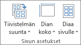 Sivun asetukset -ryhmä