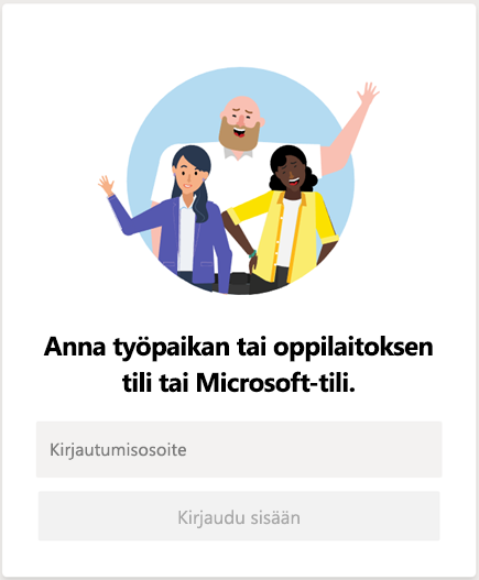 Microsoft Teamsiin kirjautuminen