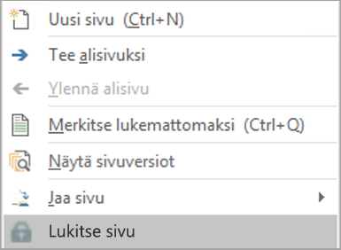 Valitse Lukitse sivu.