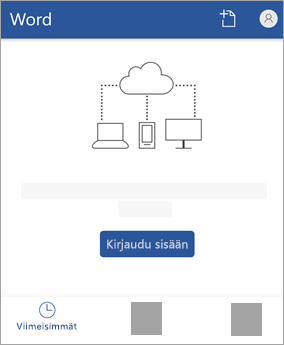 Kirjaudu sisään Microsoft-tililläsi tai Office 365:n työpaikan tai oppilaitoksen tilillä.