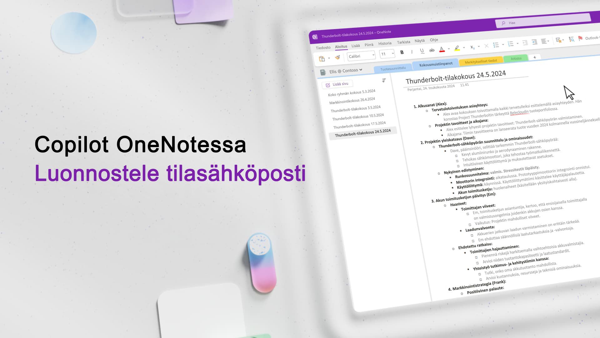 Video: Luonnos ja sähköposti Copilotilla OneNotessa