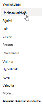 Useita tekstirivejä