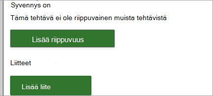 Linkkien ja tiedostojen liittäminen projektitehtäviisi