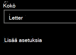 Lisä asetukset