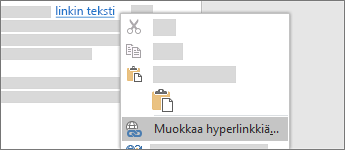 Hyperlinkin muokkaaminen