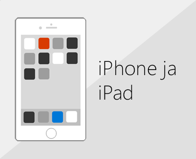 Officen ja sähköpostin määrittäminen napsauttamalla iOS-laitteissa