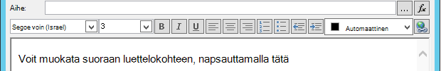 Määritä sähköpostiviestinäyttö muuttujan lisäämisen jälkeen