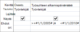 Tämä päivämääräkriteeri toimii