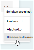 Haarautumisasetus Microsoft Formsissa