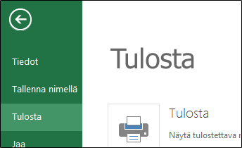 Valittujen solujen tulostaminen