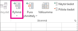 Valitse Tiedot-välilehdessä Ryhmä