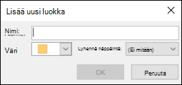 Lisää uusi luokka