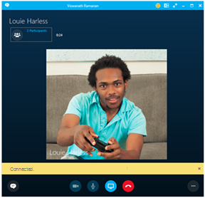 Tältä Skype for Business / PBX- tai muu puhelu näyttää tietokoneessa.