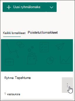 Lisää ryhmälomakkeiden asetuksia