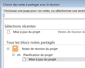 Choisir les notes à partager