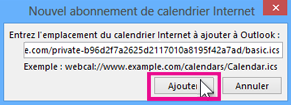 abonnement à un calendrier Internet