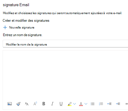 Création d’une signature électronique dans Outlook sur le web