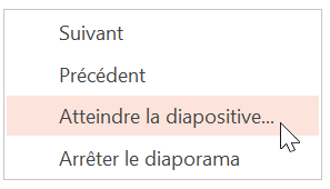 Atteindre une diapositive spécifique