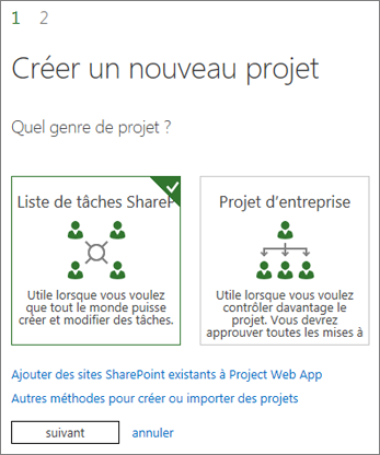 Créer un projet