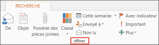 Affiner vos résultats de recherche avec les options du groupe Affiner