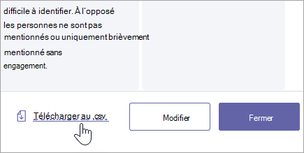 Téléchargez une rubrique en tant que fichier .csv.