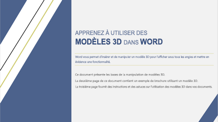 Capture d’une page de modèle 3D Word