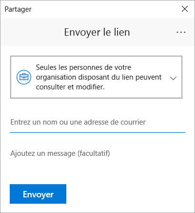 Boîte de dialogue du volet Partager dans Visio