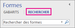 Rechercher des formes en cliquant sur Rechercher dans la fenêtre Formes