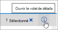 Bouton Ouvrir le volet Détails mis en évidence