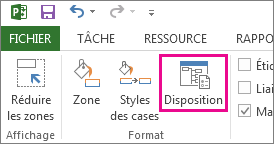 Bouton Disposition sous l’onglet Format.