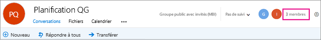 Sélectionnez le nombre de membres pour accéder à la page Membres