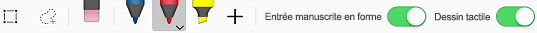 Outils d’entrée manuscrite de base sous l’onglet Dessin pour les applications Office iOS