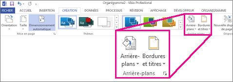 Groupe Arrière-plans dans Visio