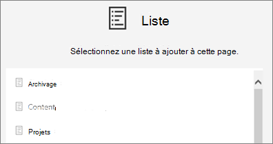 Sélectionner une liste