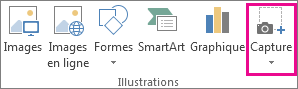 Bouton Capture d’écran du groupe Illustrations dans Word