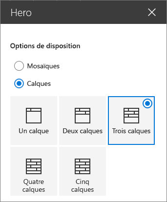 Options de disposition du héros