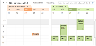 Calendrier Google importé côte à côte dans Outlook