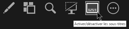 Le bouton bascule Sous-titres en mode Présentateur