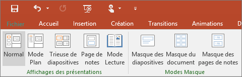 Menu Affichage dans PowerPoint